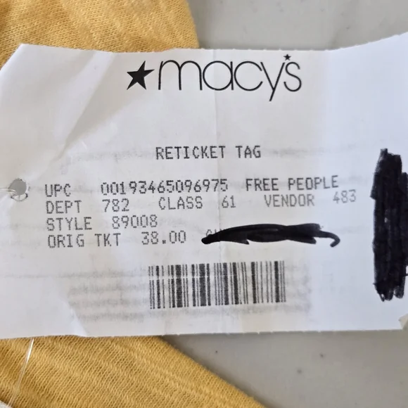 NWT We The Free Square Neck Yellow Tank Top Large - Picture 10 of 12